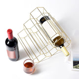 Maxbell Creative Triangle 6 Bottle Wine Rack Storage Holder Kitchen Bar Gold - Aladdin Shoppers