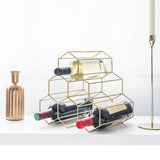 Maxbell Creative Triangle 6 Bottle Wine Rack Storage Holder Kitchen Bar Gold - Aladdin Shoppers