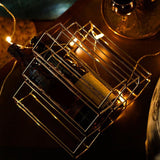 Maxbell Creative Triangle 6 Bottle Wine Rack Storage Holder Kitchen Bar Gold - Aladdin Shoppers