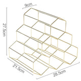Maxbell Creative Triangle 6 Bottle Wine Rack Storage Holder Kitchen Bar Gold - Aladdin Shoppers