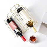 Maxbell Creative Triangle 6 Bottle Wine Rack Storage Holder Kitchen Bar Gold - Aladdin Shoppers