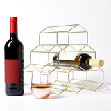 Maxbell Creative Triangle 6 Bottle Wine Rack Storage Holder Kitchen Bar Gold - Aladdin Shoppers
