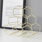 Maxbell Creative Triangle 6 Bottle Wine Rack Storage Holder Kitchen Bar Gold - Aladdin Shoppers