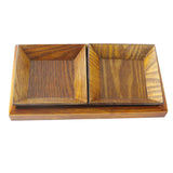 Maxbell Creative Wood Tray set for Snacks Fruit 22x12cm Chassis + 2pcs 10.5cm Plate - Aladdin Shoppers