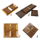 Maxbell Creative Wood Tray set for Snacks Fruit 22x12cm Chassis + 2pcs 10.5cm Plate - Aladdin Shoppers