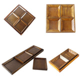 Maxbell Creative Wood Tray set for Snacks Fruit 22x12cm Chassis + 2pcs 10.5cm Plate - Aladdin Shoppers