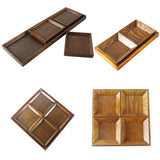 Maxbell Creative Wood Tray set for Snacks Fruit 22x12cm Chassis + 2pcs 10.5cm Plate - Aladdin Shoppers