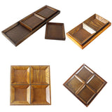 Maxbell Creative Wood Tray set for Snacks Fruit 22x12cm Chassis + 2pcs 10.5cm Plate - Aladdin Shoppers