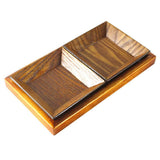 Maxbell Creative Wood Tray set for Snacks Fruit 22x12cm Chassis + 2pcs 10.5cm Plate - Aladdin Shoppers