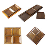 Maxbell Creative Wood Tray set for Snacks Fruit 22x12cm Chassis + 2pcs 10.5cm Plate - Aladdin Shoppers