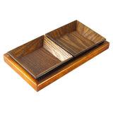 Maxbell Creative Wood Tray set for Snacks Fruit 22x12cm Chassis + 2pcs 10.5cm Plate - Aladdin Shoppers