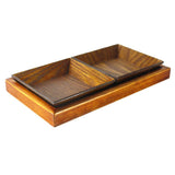 Maxbell Creative Wood Tray set for Snacks Fruit 22x12cm Chassis + 2pcs 10.5cm Plate - Aladdin Shoppers