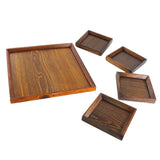 Maxbell Creative Wood Tray set for Snacks Fruit 31cm Chassis + 4pcs 14cm Plate - Aladdin Shoppers