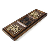 Maxbell Creative Wood Tray set for Snacks Fruit 45x15cm Chassis + 3pcs 14x12cm Plate - Aladdin Shoppers