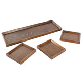 Maxbell Creative Wood Tray set for Snacks Fruit 45x15cm Chassis + 3pcs 14x12cm Plate - Aladdin Shoppers