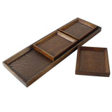Maxbell Creative Wood Tray set for Snacks Fruit 45x15cm Chassis + 3pcs 14x12cm Plate - Aladdin Shoppers