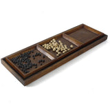 Maxbell Creative Wood Tray set for Snacks Fruit 45x15cm Chassis + 3pcs 14x12cm Plate - Aladdin Shoppers