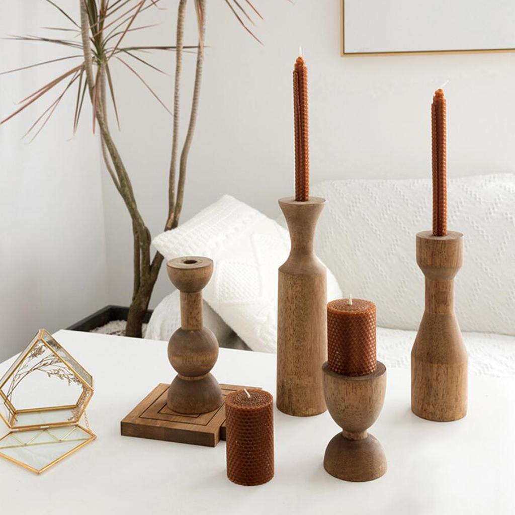 Maxbell Creative Wooden Decorative Candle Holder for Table Centerpiece Home Decor - Aladdin Shoppers