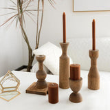 Maxbell Creative Wooden Decorative Candle Holder for Table Centerpiece Home Decor - Aladdin Shoppers