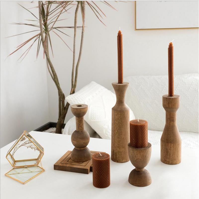 Maxbell Creative Wooden Decorative Candle Holder for Table Centerpiece Home Decor - Aladdin Shoppers