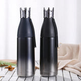 Maxbell Crown Vacuum Insulated Stainless Steel Water Bottle Outdoor 350ml Black - Aladdin Shoppers