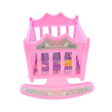 Maxbell Cute Baby Doll Rocking Bed Bedroom Furniture Accessory for20cm Doll Toy Pink - Aladdin Shoppers