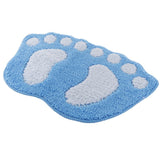 Maxbell Cute Big Feet Bathroom Mat Door Mat Foot Print Floor Rug Blue 40x60cm - Aladdin Shoppers