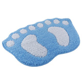 Maxbell Cute Big Feet Bathroom Mat Door Mat Foot Print Floor Rug Blue 40x60cm - Aladdin Shoppers