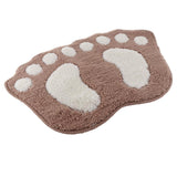 Maxbell Cute Big Feet Bathroom Mat Door Mat Foot Print Floor Rug Khaki 58x88cm - Aladdin Shoppers