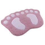 Maxbell Cute Big Feet Bathroom Mat Door Mat Foot Print Floor Rug Pink 40x60cm - Aladdin Shoppers