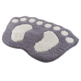 Maxbell Cute Big Feet Bathroom Mat Door Mat Foot Print Floor Rug Silver Grey 58x88cm - Aladdin Shoppers