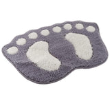 Maxbell Cute Big Feet Bathroom Mat Door Mat Foot Print Floor Rug Silver Grey 58x88cm - Aladdin Shoppers