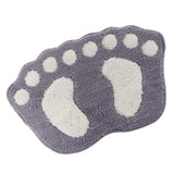 Maxbell Cute Big Feet Bathroom Mat Door Mat Foot Print Floor Rug Silver Grey 58x88cm - Aladdin Shoppers