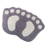 Maxbell Cute Big Feet Bathroom Mat Door Mat Foot Print Floor Rug Silver Grey 58x88cm - Aladdin Shoppers