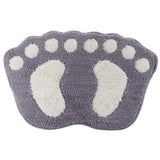 Maxbell Cute Big Feet Bathroom Mat Door Mat Foot Print Floor Rug Silver Grey 58x88cm - Aladdin Shoppers