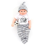 Maxbell Cute Clothes Set Romper Striped Pants Hat for 20-22'' Newborn Baby Doll - Aladdin Shoppers