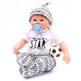 Maxbell Cute Clothes Set Romper Striped Pants Hat for 20-22'' Newborn Baby Doll - Aladdin Shoppers