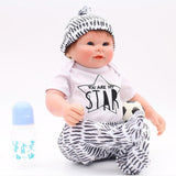 Maxbell Cute Clothes Set Romper Striped Pants Hat for 20-22'' Newborn Baby Doll - Aladdin Shoppers