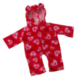 Maxbell Cute Heart Jumpsuit Pajamas for 18inch Doll Dress Up Red - Aladdin Shoppers
