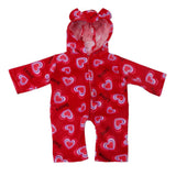 Maxbell Cute Heart Jumpsuit Pajamas for 18inch Doll Dress Up Red - Aladdin Shoppers