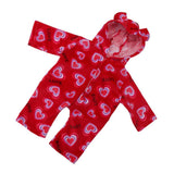 Maxbell Cute Heart Jumpsuit Pajamas for 18inch Doll Dress Up Red - Aladdin Shoppers