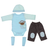 Maxbell Cute Jumpsuit Hat Pants Socks Set for 22''-23'' Reborn Baby Boy Doll Blue - Aladdin Shoppers