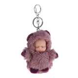 Maxbell Cute Sleeping Baby Doll Key Chain Keyring Bags Car Charm Pendant Dark Purple - Aladdin Shoppers