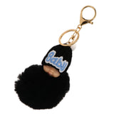 Maxbell Cute Sleeping Baby Key chains Doll Faux Fur Bag Decor Keyring Black - Aladdin Shoppers
