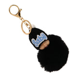Maxbell Cute Sleeping Baby Key chains Doll Faux Fur Bag Decor Keyring Black - Aladdin Shoppers