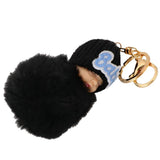 Maxbell Cute Sleeping Baby Key chains Doll Faux Fur Bag Decor Keyring Black - Aladdin Shoppers