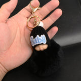 Maxbell Cute Sleeping Baby Key chains Doll Faux Fur Bag Decor Keyring Black - Aladdin Shoppers