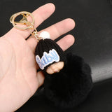 Maxbell Cute Sleeping Baby Key chains Doll Faux Fur Bag Decor Keyring Black - Aladdin Shoppers