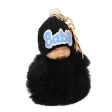 Maxbell Cute Sleeping Baby Key chains Doll Faux Fur Bag Decor Keyring Black - Aladdin Shoppers