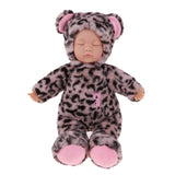 Maxbell Cute Soft Appease Leopard Stuffed Plush Doll Reborn Sleeping Baby Doll Gift - Aladdin Shoppers